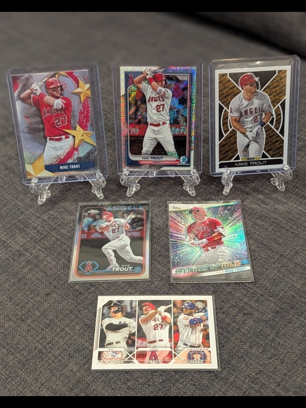 Mike Trout 6 Card Lot Bowman Chrome Mojo Black Gold Topps Inserts Angels